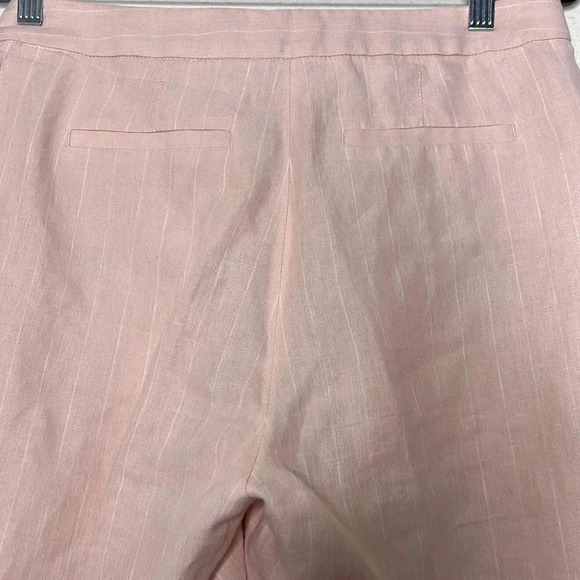 Brooks Brothers linen blend pinstriped peach colored pants size 6 - Picture 4 of 6